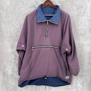 Vintage Sims Ski Jacket Mens XL Blue Purple Reversible Snowboard Pullover Nylon